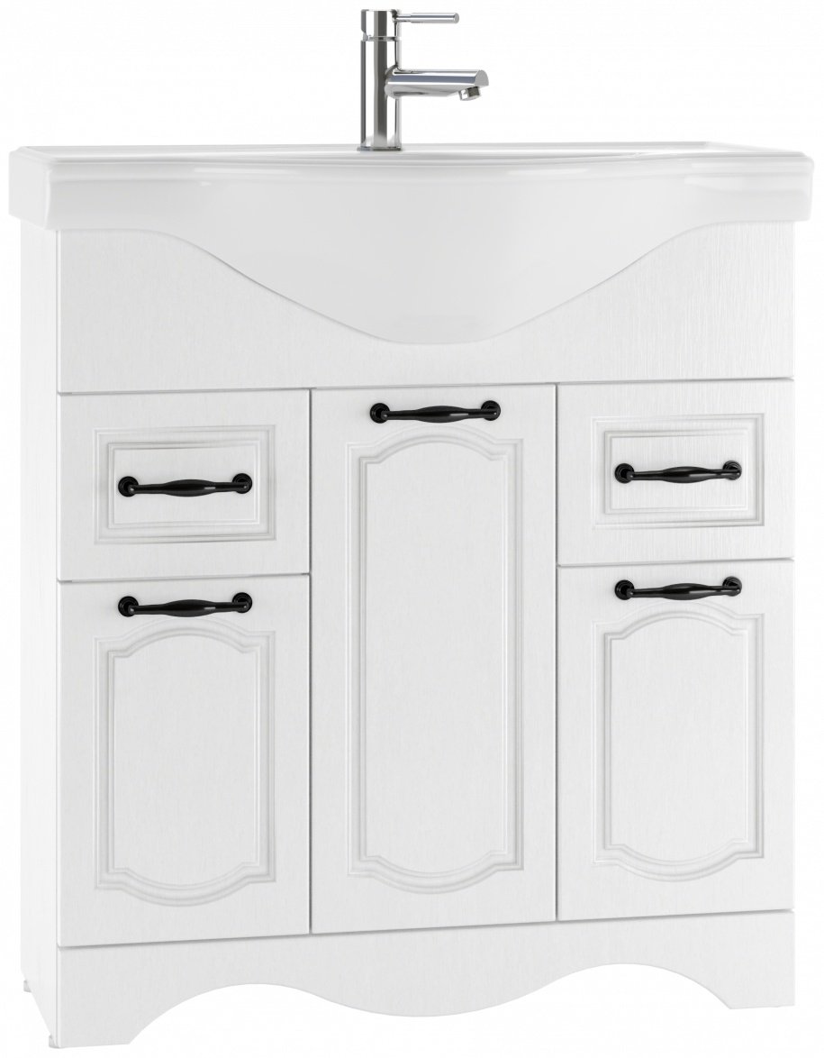 Тумба с раковиной KABINKA.KZ Байтерек DR6003T, 76.4x83x33.6 см, белый