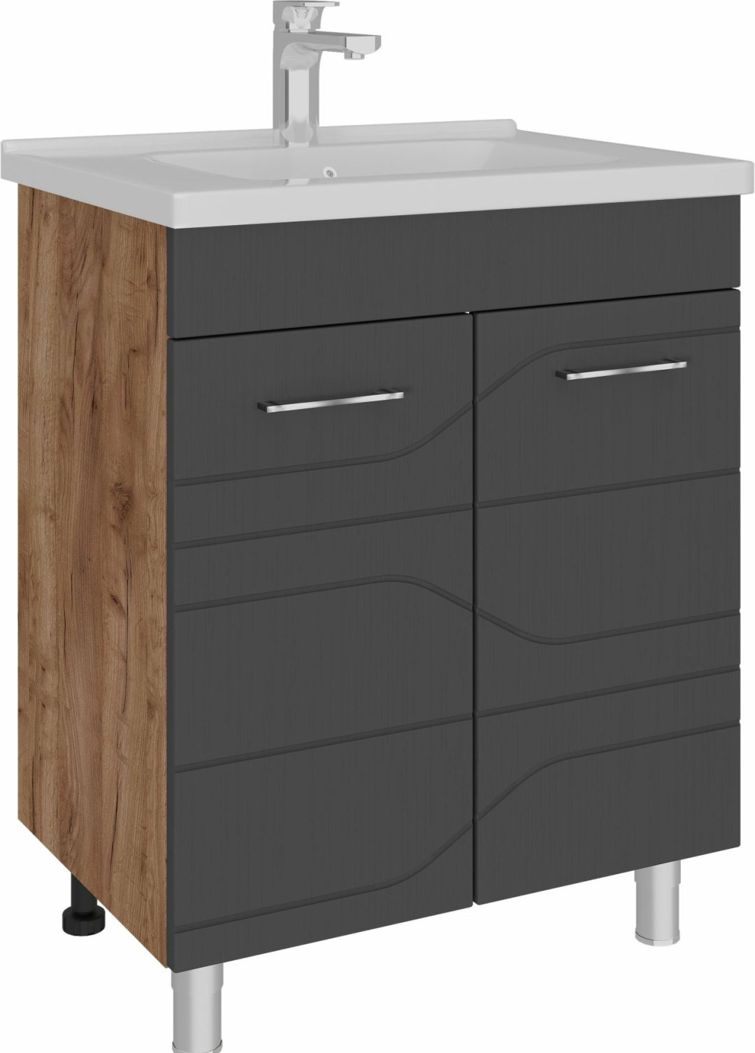 Тумба с раковиной AVK ТР 2двери Мира 80x80x47см серо-коричневый купить,NaN