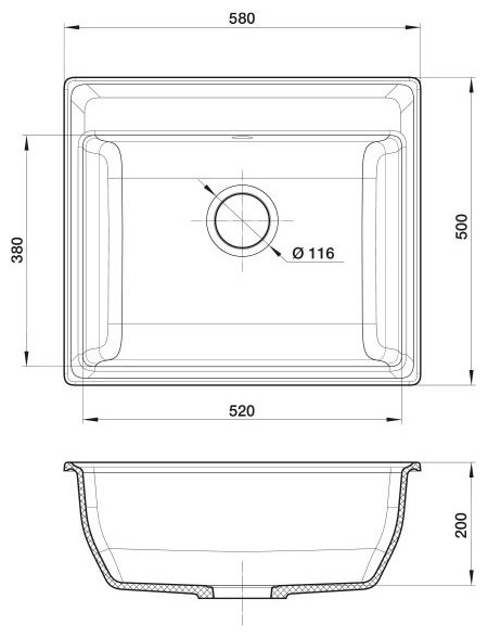 Кухонная мойка GranFest VERTEX GF-V-580 белый купить,NaN