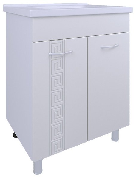 Тумба с раковиной AVK, 2 Двери, Афина, 60x70x45 см, белый