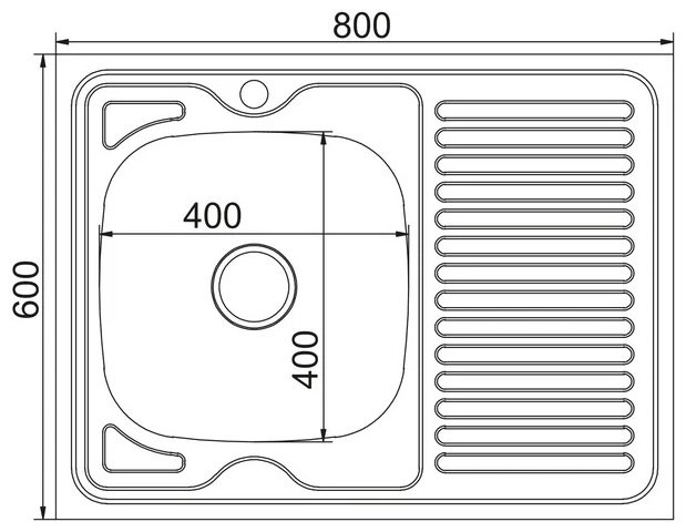 Кухонная мойка Mixline 0,6 (430) (L) врезная 40х40х16 см, нержавеющая сталь