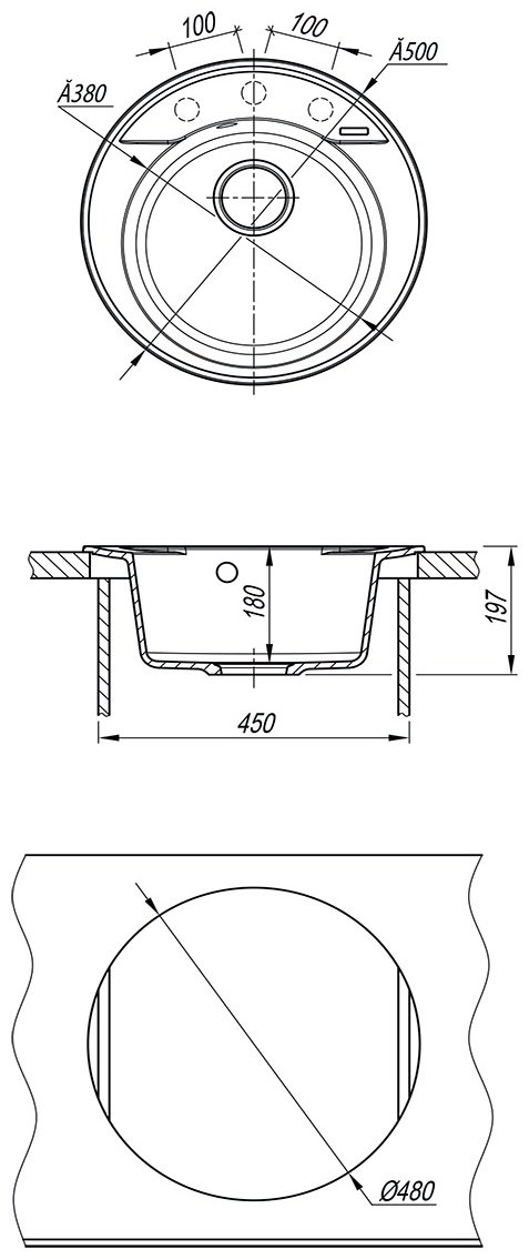 Кухонная мойка Lemark SULA 500 врезная 50х50х18 см, кварцевый песок