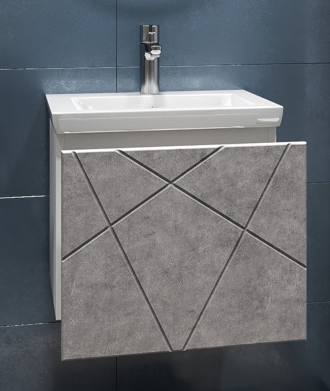 Тумба с раковиной Kabinka.kz Geometry 500 46x39.5x39см серый купить,NaN