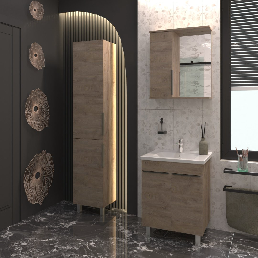 Тумба с раковиной AVK ТР 2Двери Кира 70x70x45см светло-коричневый купить,NaN