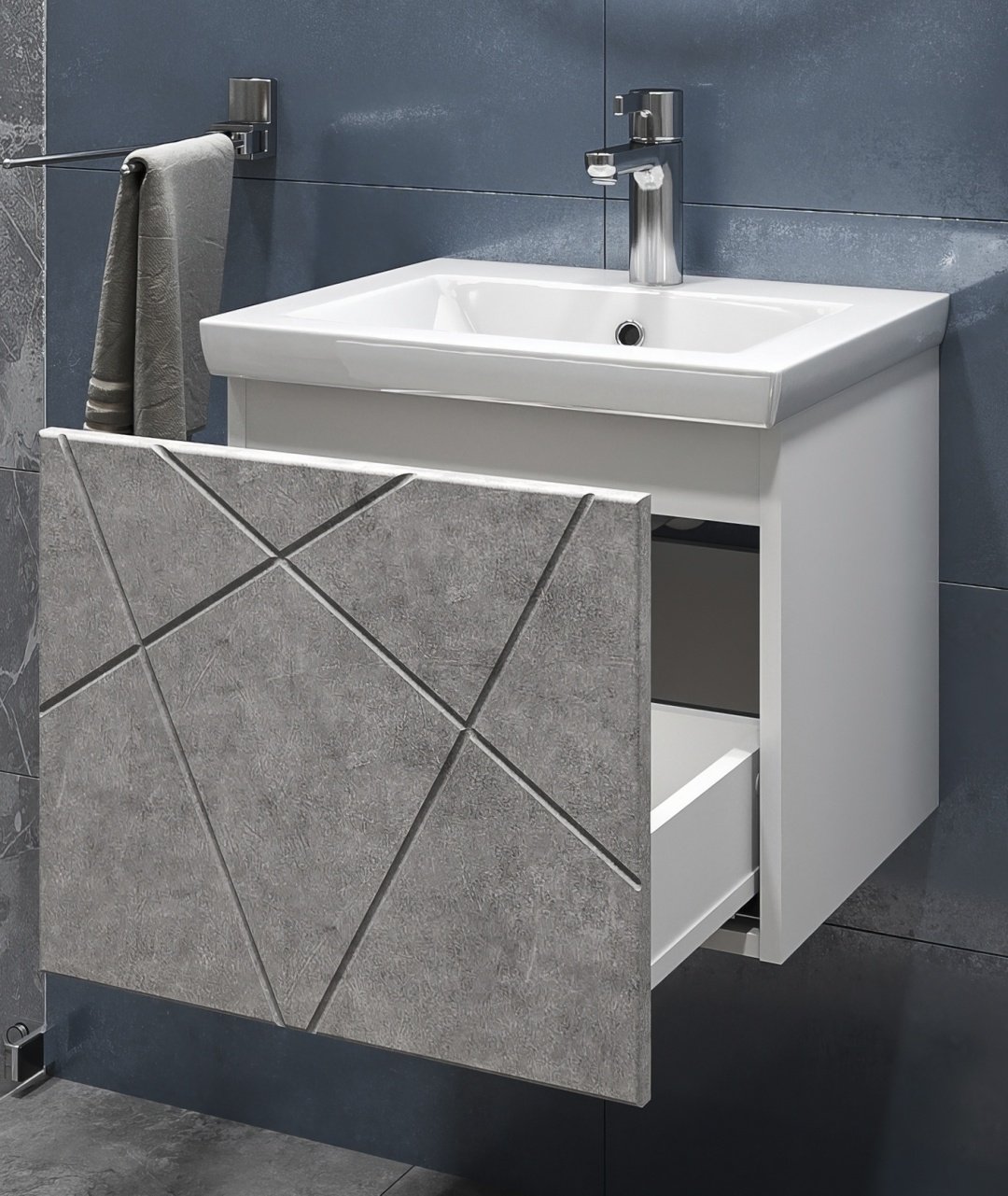 Тумба с раковиной Kabinka.kz Geometry 500 46x39.5x39см серый купить,NaN