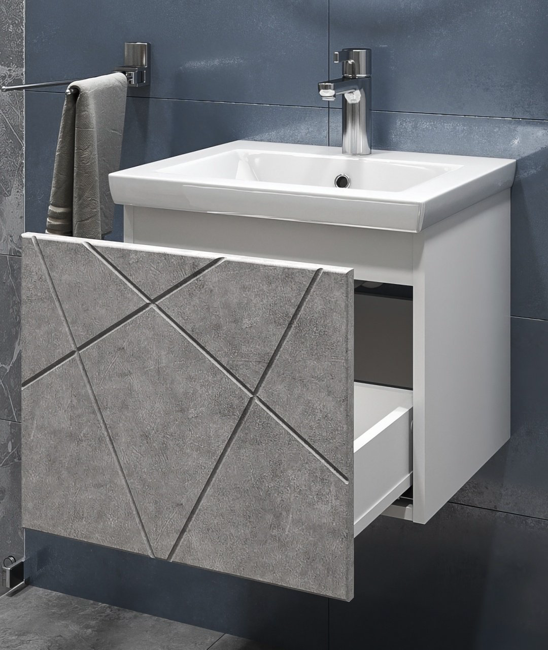 Тумба с раковиной Kabinka.kz Geometry 500 46x39.5x39см серый купить,NaN