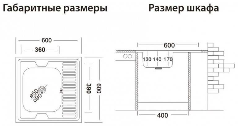 Кухонная мойка ЕС-209L накладная 60х60х16 см, нержавеющая сталь, тон серебристый