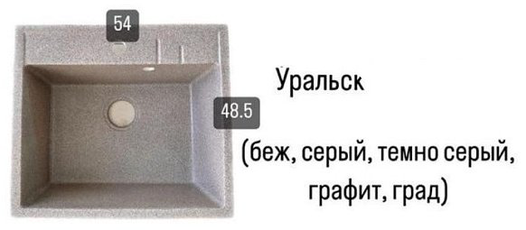 Кухонная мойка Kabinkakz_K0000109961 графит накладная 54х48.5х18 см, искусственный камень