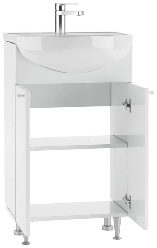 Тумба с раковиной KABINKA.KZ Промо 50 Элегия DP2601T, 48.8x82x30.1 см, белый