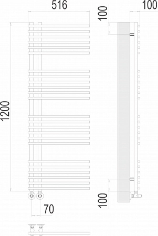 Полотенцесушитель TERMINUS водяной 4670078530509, лесенка 70x120 см купить,NaN