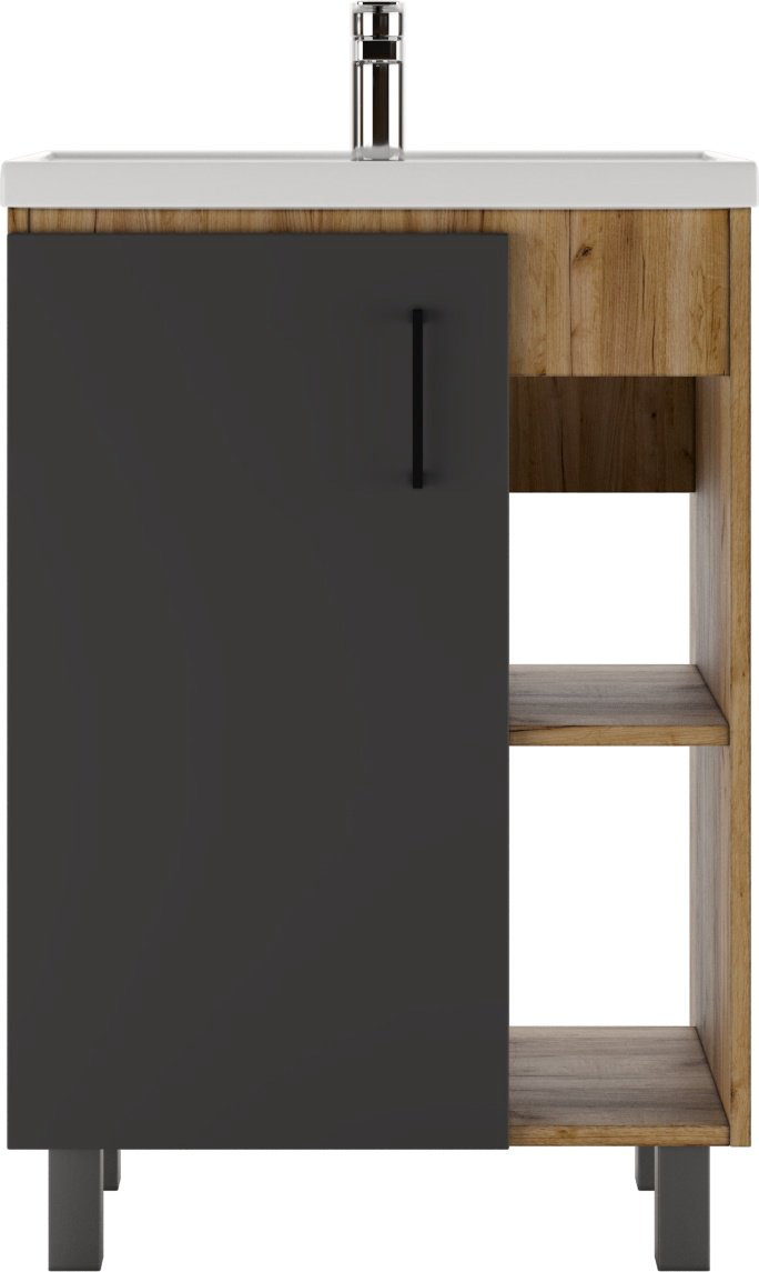 Тумба с раковиной Kabinka.kz Байтерек 57x82x40см коричнево-графитовый купить,NaN