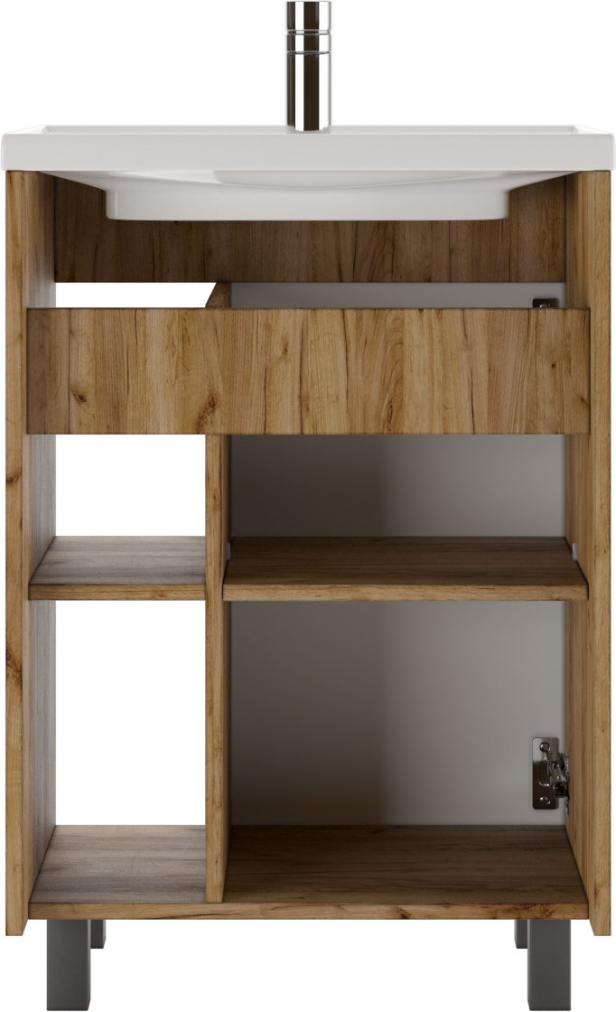 Тумба с раковиной Kabinka.kz Байтерек 57x82x40см коричнево-графитовый купить,NaN
