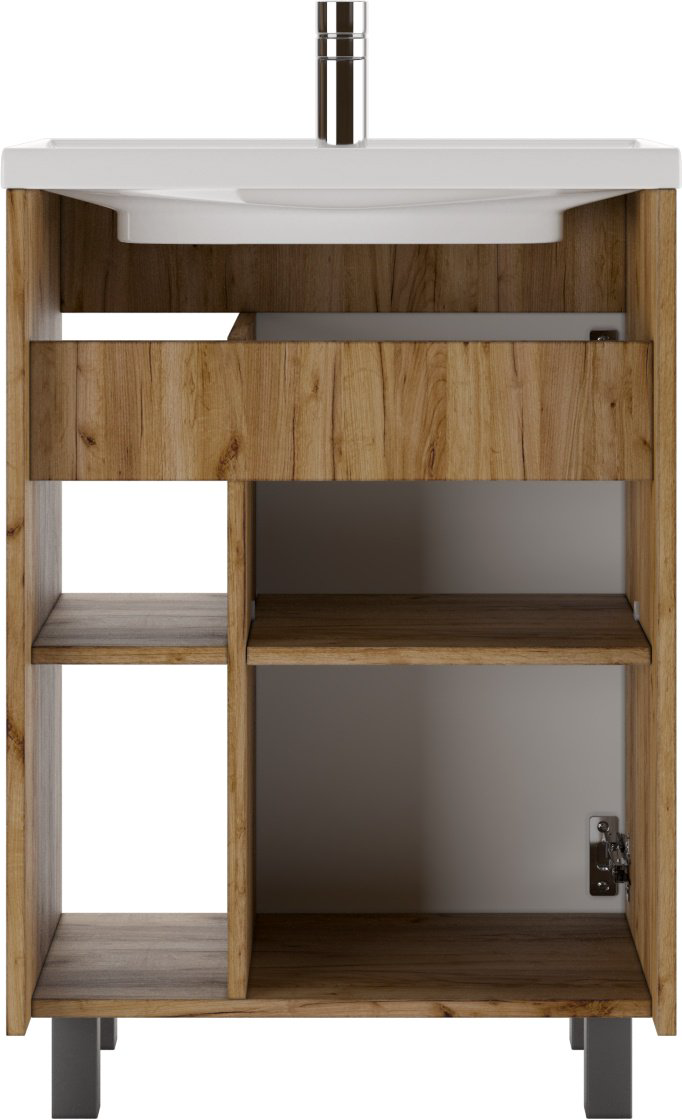 Тумба с раковиной Kabinka.kz Байтерек 57x82x40см коричнево-графитовый купить,NaN