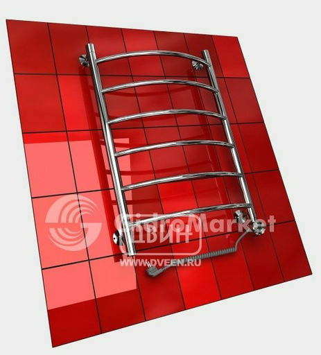 Полотенцесушитель ДВИН R Electro 80/50 1"-½" К эл ТЭН справа Чёрный матовый