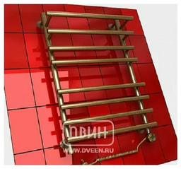 Полотенцесушитель ДВИН F primo electro 60/50 1"-3/4"-1/2" Электрич. ТЭН справа бронза