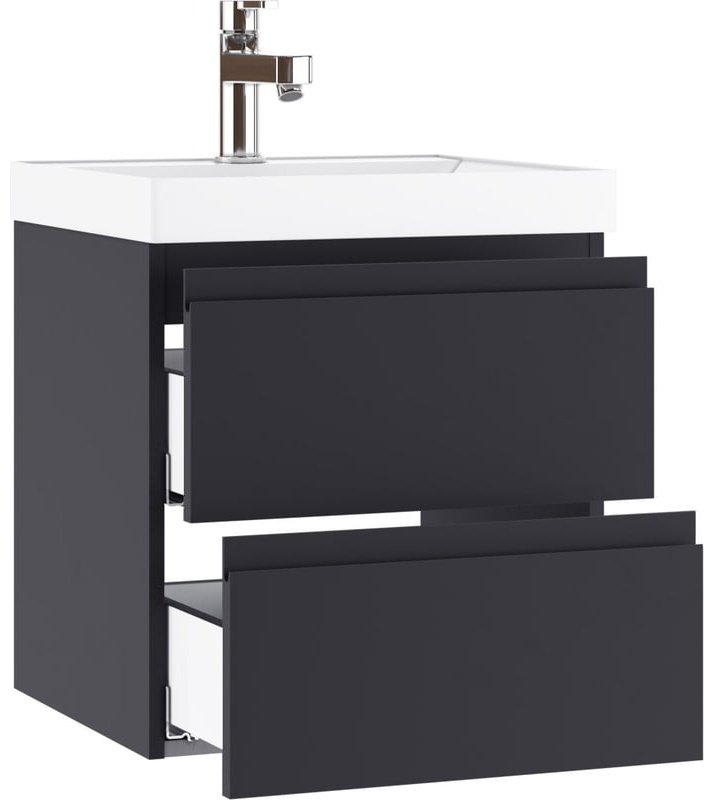 Комплект для ванной KABINKA.KZ Байтерек (тумба под раковину, зеркало, раковина) графит