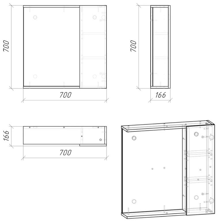 Комплект для ванной Grossman ЮНИТ 70 (тумба под раковину, зеркало, раковина) светло-коричневый