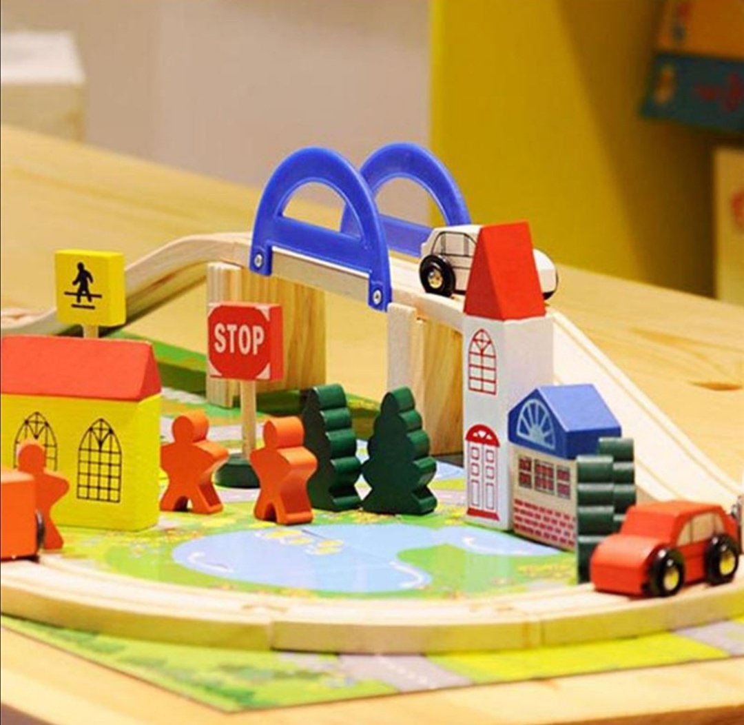 Wood toys каталка Автодорога Трек Деревянный купить,0