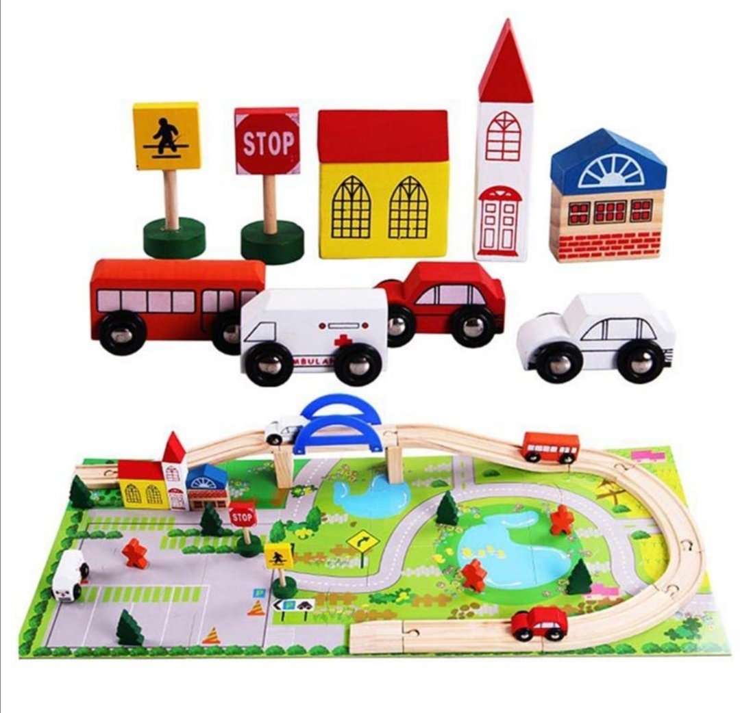 Wood toys каталка Автодорога Трек Деревянный купить,0