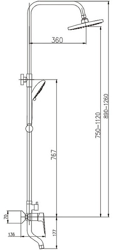 Haiba душевая стойка HB2414 - ForteMarket Haiba душевая стойка HB2414 купить,110641