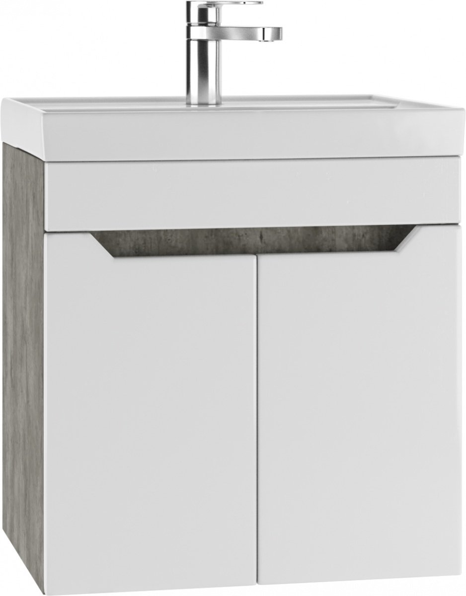Комплект для ванной KABINKA.KZ Адай (шкаф-навесной, тумба под раковину, раковина) белый, серый