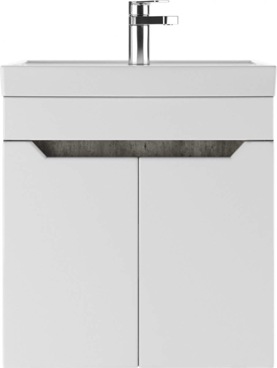 Комплект для ванной KABINKA.KZ Адай (шкаф-навесной, тумба под раковину, раковина) белый, серый