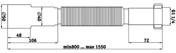 Сифон АНИ пласт K 216 Гибкая труба 1 1/4х40/50 купить,20500