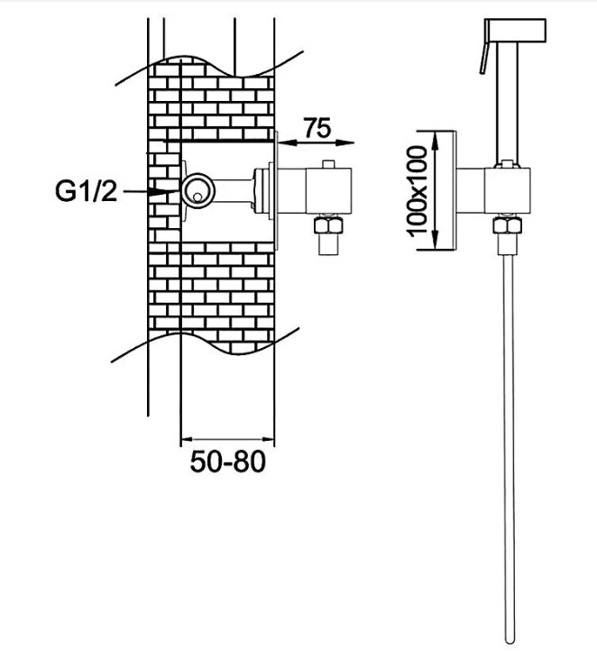 Rose гигиенический душ R965H, латунь купить,NaN