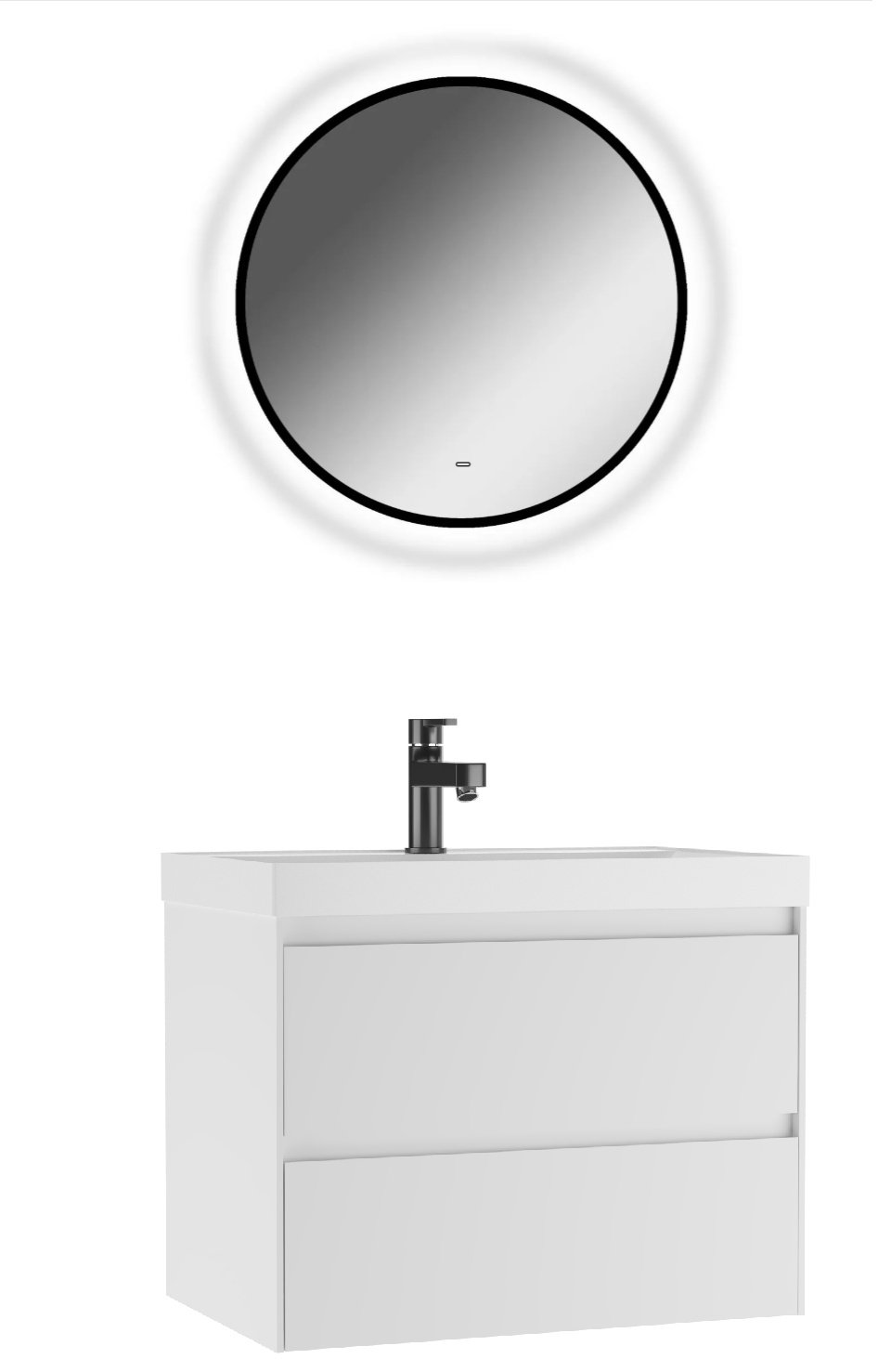 Комплект для ванной KABINKA.KZ Verona В2 (тумба под раковину, зеркало, раковина) белый