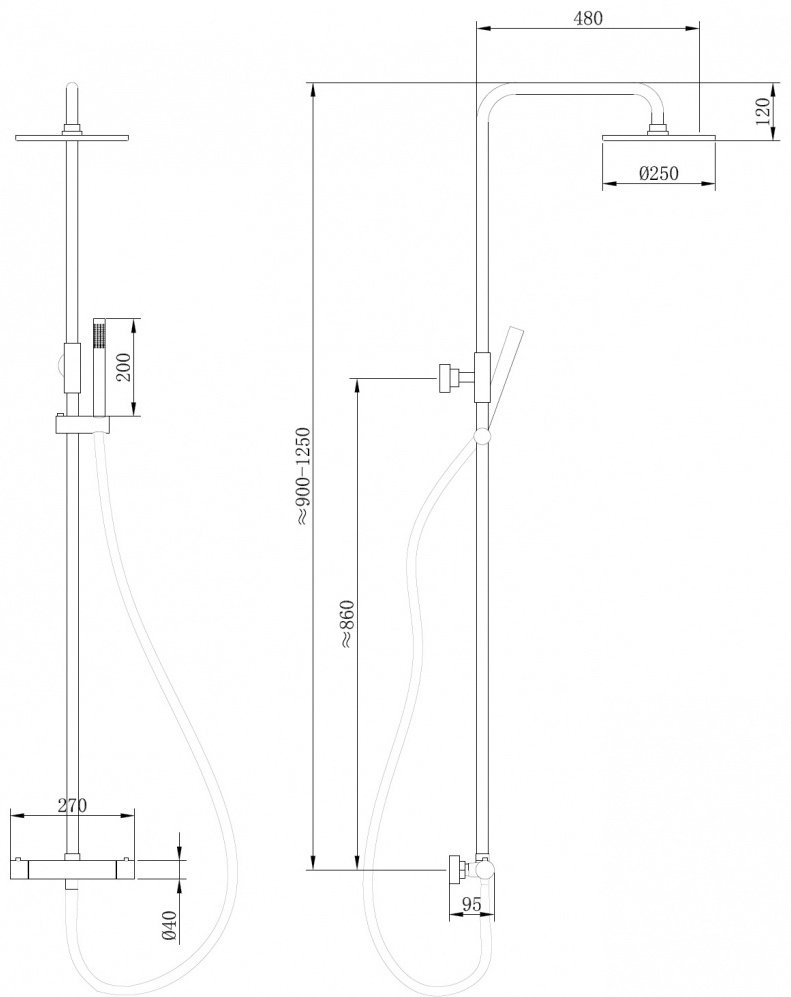Душевая стойка Abber Wasser Kreis AF8160B черная