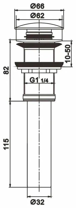 Донный клапан с переливом Rose RS11H 1 1/4 купить,NaN