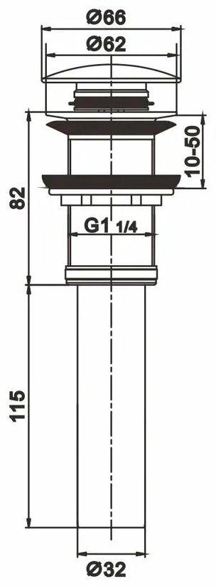 Донный клапан с переливом Rose RS11H 1 1/4 купить,NaN