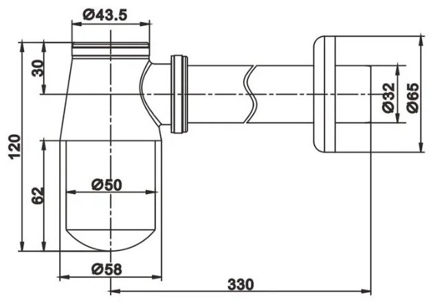 Сифон Rose RS21 32 мм купить,NaN