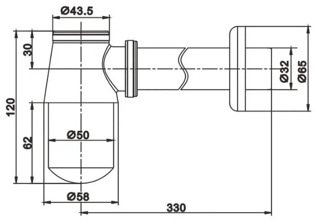 Сифон Rose RS21 32 мм купить,NaN