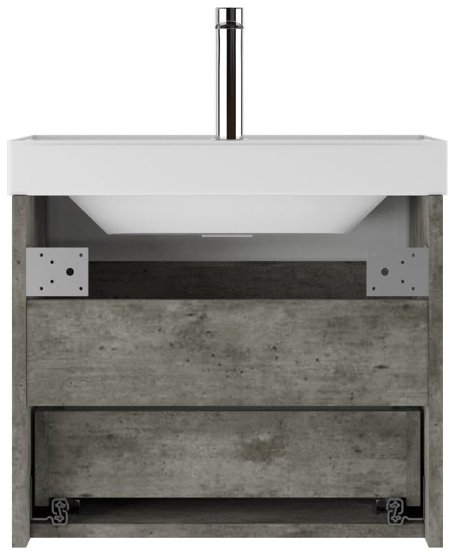 Комплект для ванной KABINKA.KZ Байтерек (шкаф, тумба под раковину, раковина) белый, серый