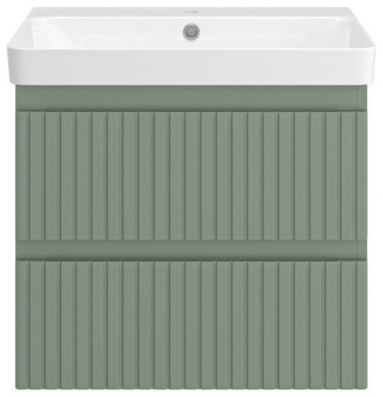 Комплект для ванной Brevita VICTORY (шкаф-пенал, тумба под раковину, раковина) зеленый