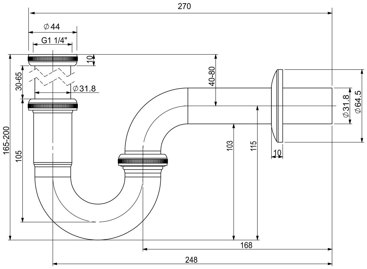 Сифон Wellsee Drainage System 182102000 1 1/4 купить,70100