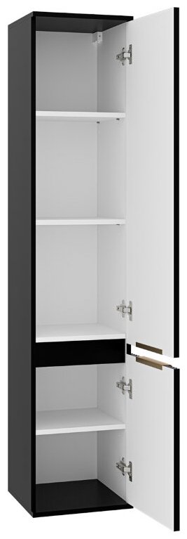 Комплект для ванной Brevita Enfida (шкаф-пенал, тумба под раковину, раковина) черный