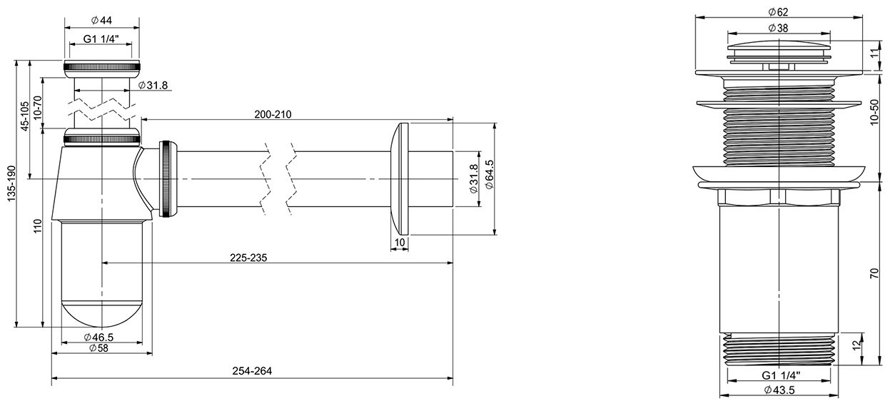 Сифон Wellsee Drainage System 182103002 1 1/4 купить,70700