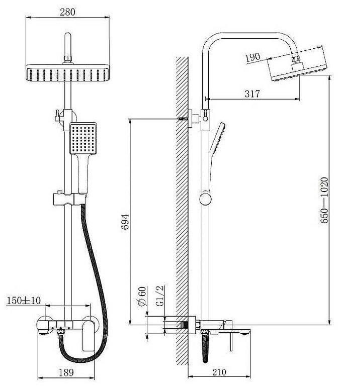 Haiba душевая стойка HB24639-3