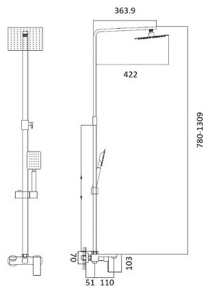 Haiba душевая стойка HB24803-7 - ForteMarket Haiba душевая стойка HB24803-7 купить,62020