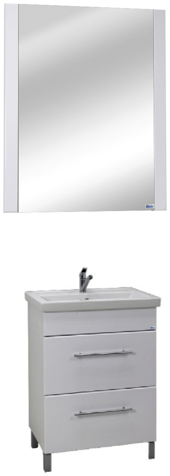 Комплект для ванной KABINKA.KZ Луара (тумба под раковину, зеркало, раковина) белый