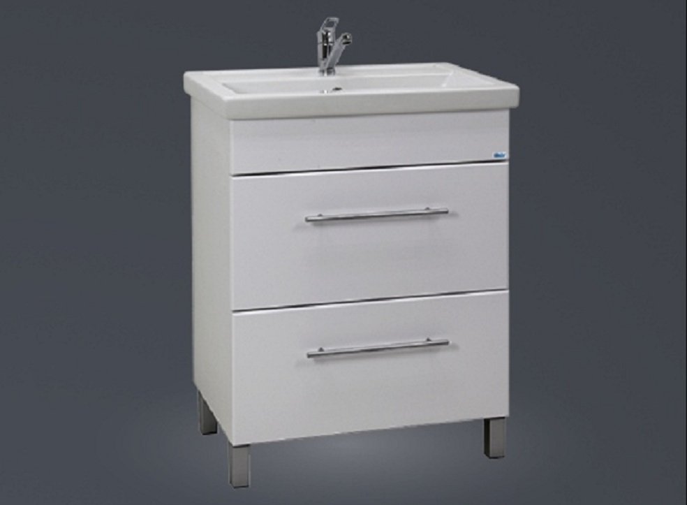 Комплект для ванной KABINKA.KZ Луара (тумба под раковину, зеркало, раковина) белый