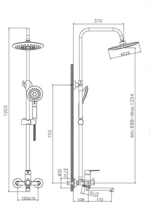 Haiba душевой набор (гарнитур) HB24557-8 купить,0