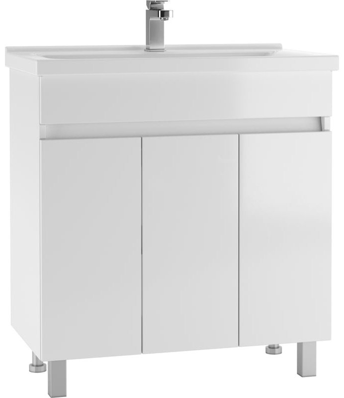 Комплект для ванной KABINKA.KZ Адай (шкаф, шкаф-пенал, тумба под раковину, раковина) белый