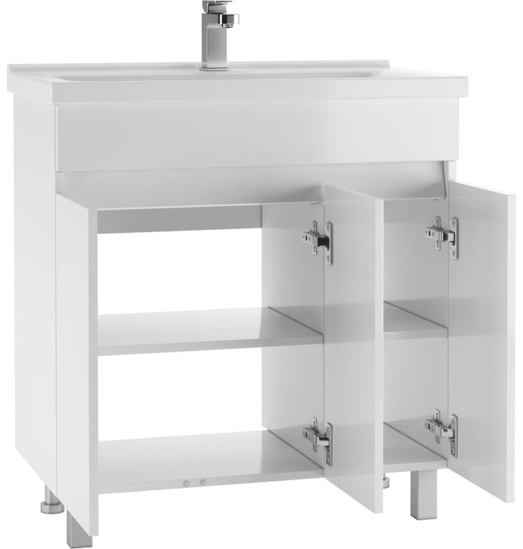 Комплект для ванной KABINKA.KZ Адай (шкаф, шкаф-пенал, тумба под раковину, раковина) белый