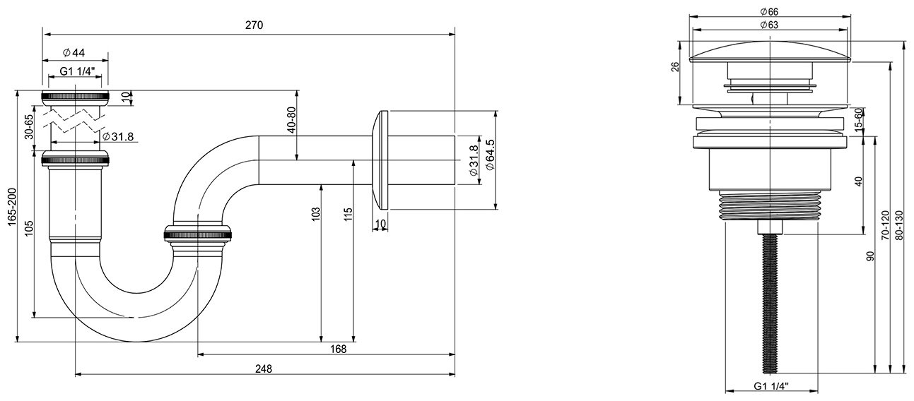 Сифон Wellsee Drainage System 182102003 1 1/4 купить,70000