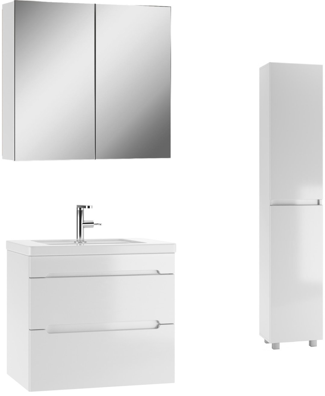 Комплект для ванной KABINKA.KZ Байтерек (шкаф, шкаф-пенал, тумба под раковину, раковина) белый