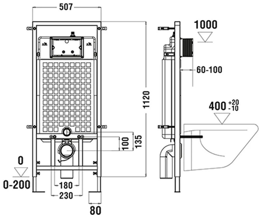 WeltWasser рамная инсталляция MARBERG 507 SE CR Квадратная кнопка.