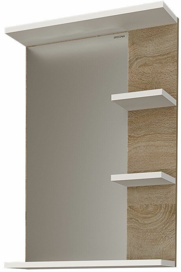 Комплект для ванной Grossman ПОЛО (зеркало) белый, коричневый